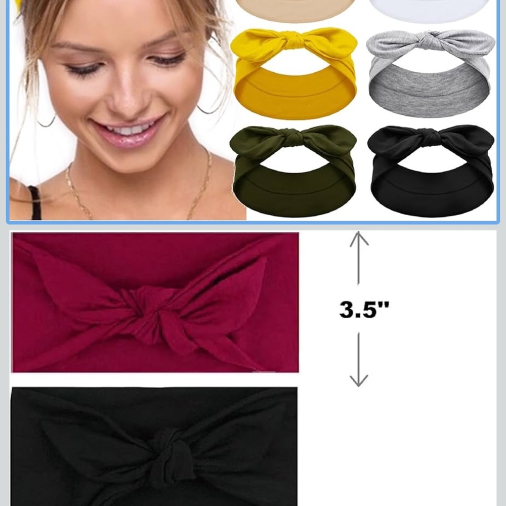 Amazon Women's Knotted Headbands - Red, Black, Yellow, Gray, Green